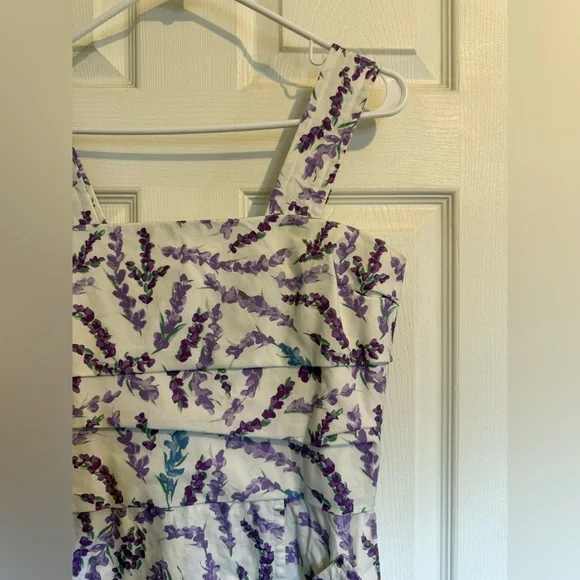 MAX MARA Zolder Floral Print Dress in Purple and White 2 4 - Picture 7 of 10